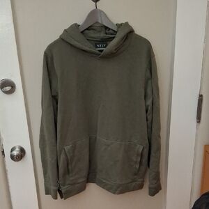 NTLY Zip Olive Green Men's Pullover Hoodie_1